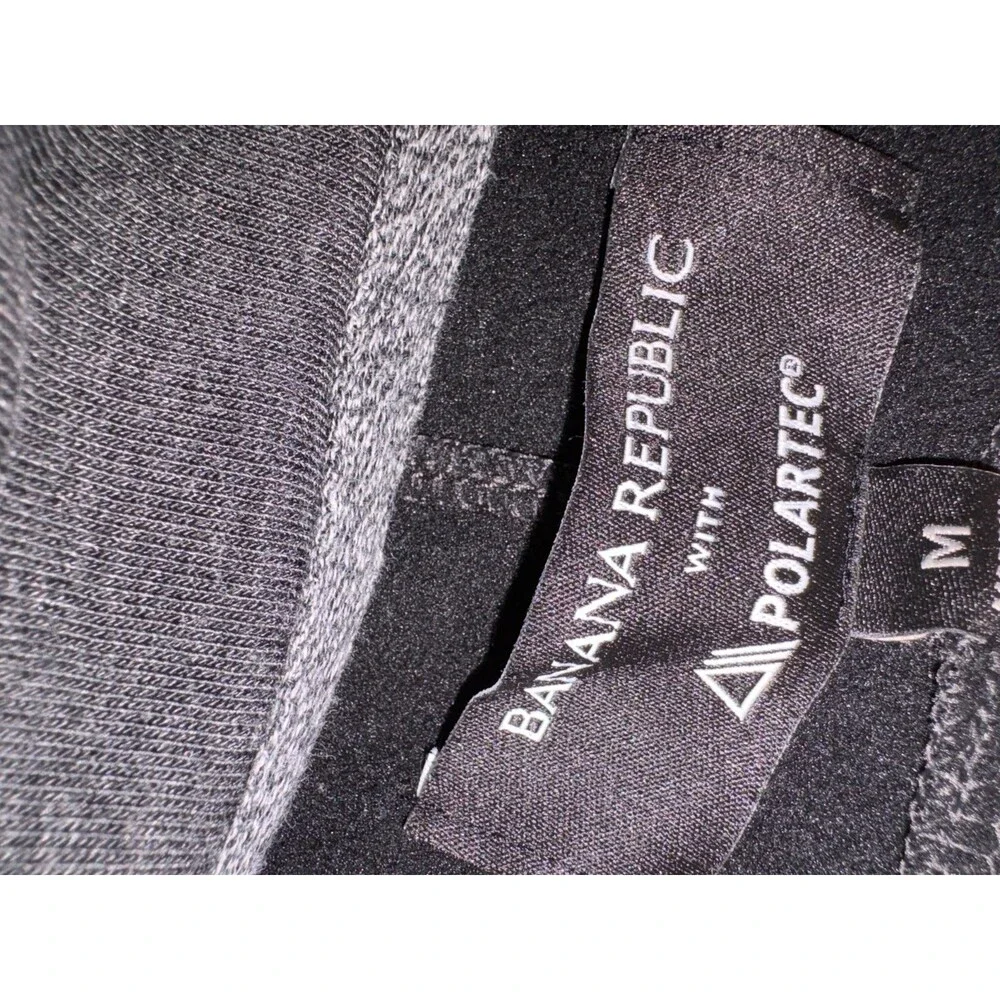 Banana Republic Jacket Mens Medium Gray Long Sleeve 1/4 Zip Polartec Long Sleeve
